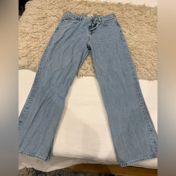 Sezane 90's Trousers Light Blue - Size 8 - Picture 3 of 4
